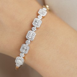 Bransoletka bangle z diamentami (B08494 Y) - zdjęcie: 4