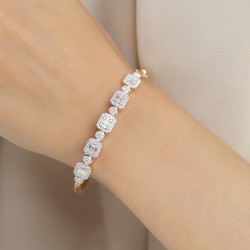 Bransoletka bangle z diamentami (B08494 Y) - zdjęcie: 3