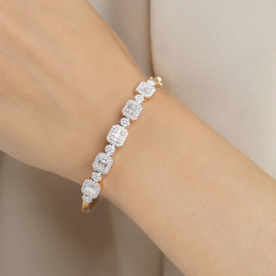 Bransoletka bangle z diamentami (B08494 Y)