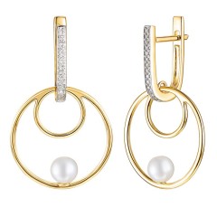 Kolczyki z perłami i diamentami (E100443 Y S PL)