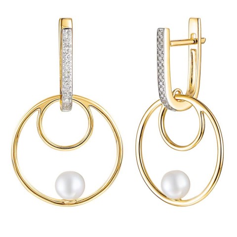 Kolczyki z perłami i diamentami (E100443 Y S PL)