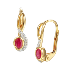Kolczyki z rubinami i diamentami (E58015 Y P)