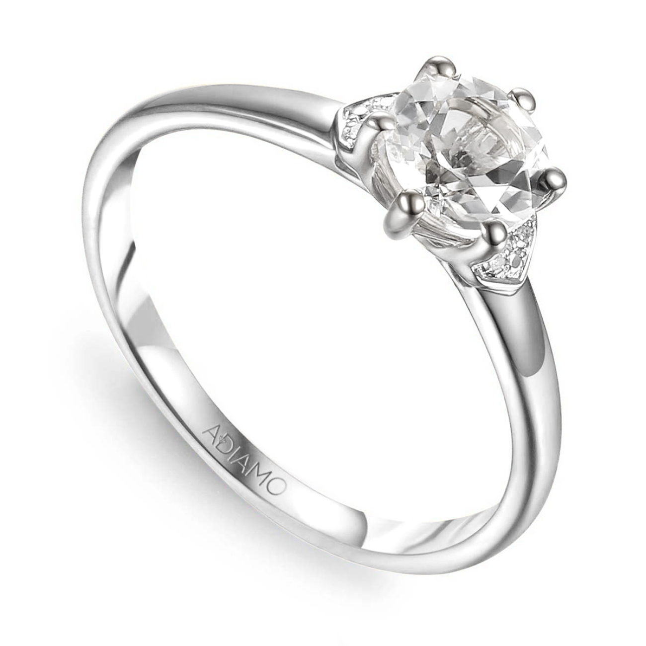 Pierścionek z białym topazem i diamentami (R73493 W WT) : 12