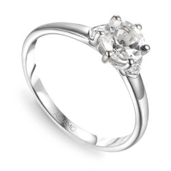 Pierścionek z białym topazem i diamentami (R73493 W WT): 10 - zdjęcie: 2