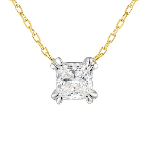 Naszyjnik z diamentem laboratoryjnym (N12457 YW C LGD 0,52ct)