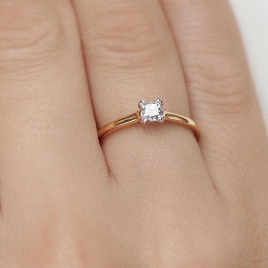 Pierścionek z diamentem laboratoryjnym (R99995 YW LGD 0,54ct): 10