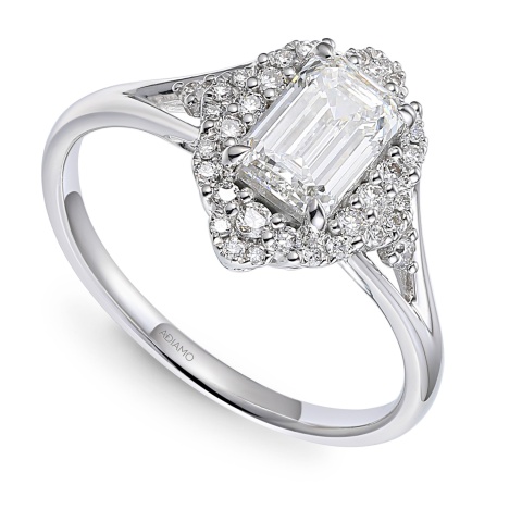 Pierścionek z diamentami laboratoryjnymi (R98879 W LGD 1,03ct)