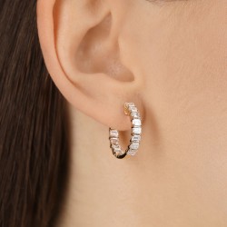 Kolczyki z diamentami laboratoryjnymi (E100545 Y A LGD) - zdjęcie: 3