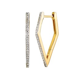 Kolczyki romby z diamentami (E75609 Y A) - zdjęcie: 2