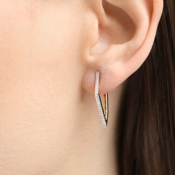 Kolczyki romby z diamentami (E75609 Y A) - zdjęcie: 3