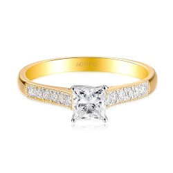 Pierścionek z diamentami laboratoryjnymi (R65781 YW LGD 0,52ct): 10 - zdjęcie: 3