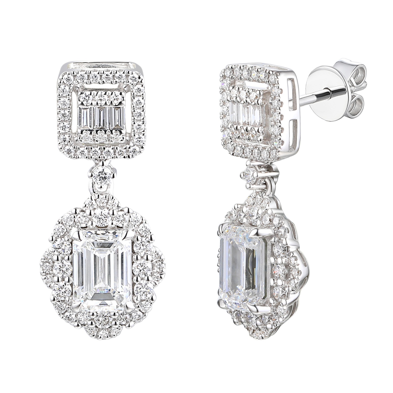 Kolczyki z diamentami laboratoryjnymi (E98879 W S LGD 2,07ct)