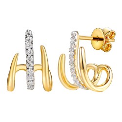 Kolczyki z diamentami (E98605 Y S) - zdjęcie: 2