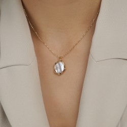 Zawieszka srebrna pozłacana z masą perłową (P100867 Y WMP 925) - zdjęcie: 3