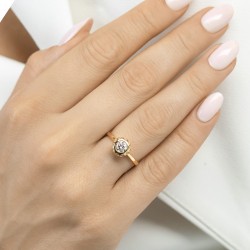 Pierścionek z diamentami laboratoryjnymi (R98868 0,50ct Y LGD): 10 - zdjęcie: 3