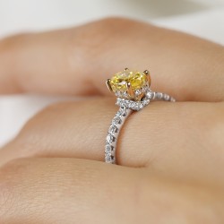 Pierścionek z żółtym diamentem laboratoryjnym (R98524 YW LGDY): 13 - zdjęcie: 6