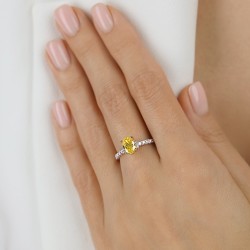 Pierścionek z żółtym diamentem laboratoryjnym (R98524 YW LGDY): 13 - zdjęcie: 3