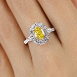 Pierścionek z żółtym diamentem laboratoryjnym (R100393 YW LGDY) : 14 - zdjęcie: 5