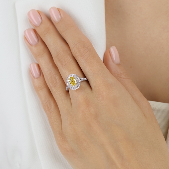 Pierścionek z żółtym diamentem laboratoryjnym (R100393 YW LGDY) : 10