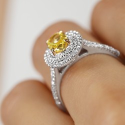 Pierścionek z żółtym diamentem laboratoryjnym (R100393 YW LGDY) : 14 - zdjęcie: 6