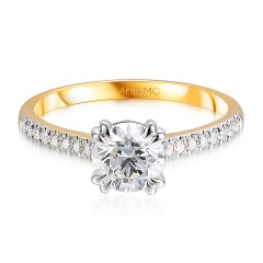 Pierścionek z diamentem laboratoryjnym (R100323 YW LGD 1,04ct)