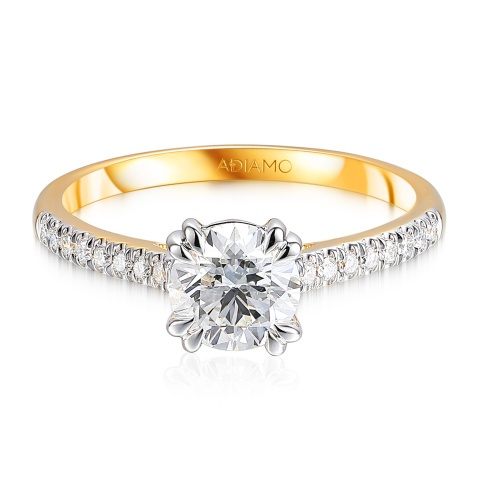 Pierścionek z diamentem laboratoryjnym (R100323 YW LGD 1,04ct)