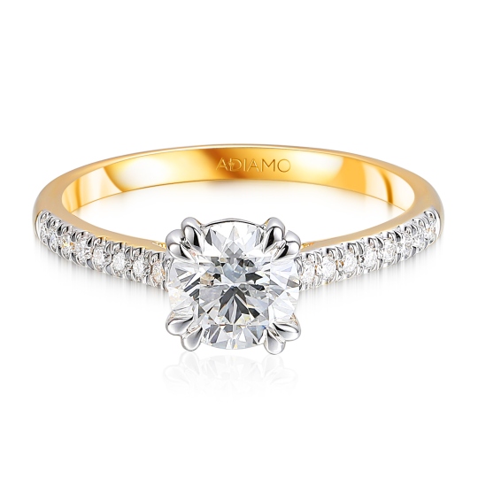 Pierścionek z diamentem laboratoryjnym (R100323 YW LGD 1,04ct): 10