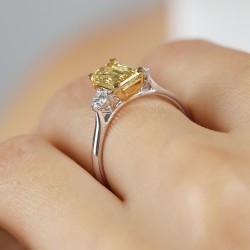 Pierścionek z żółtym diamentem laboratoryjnym (R100397 YW LGDY): 10 - zdjęcie: 7