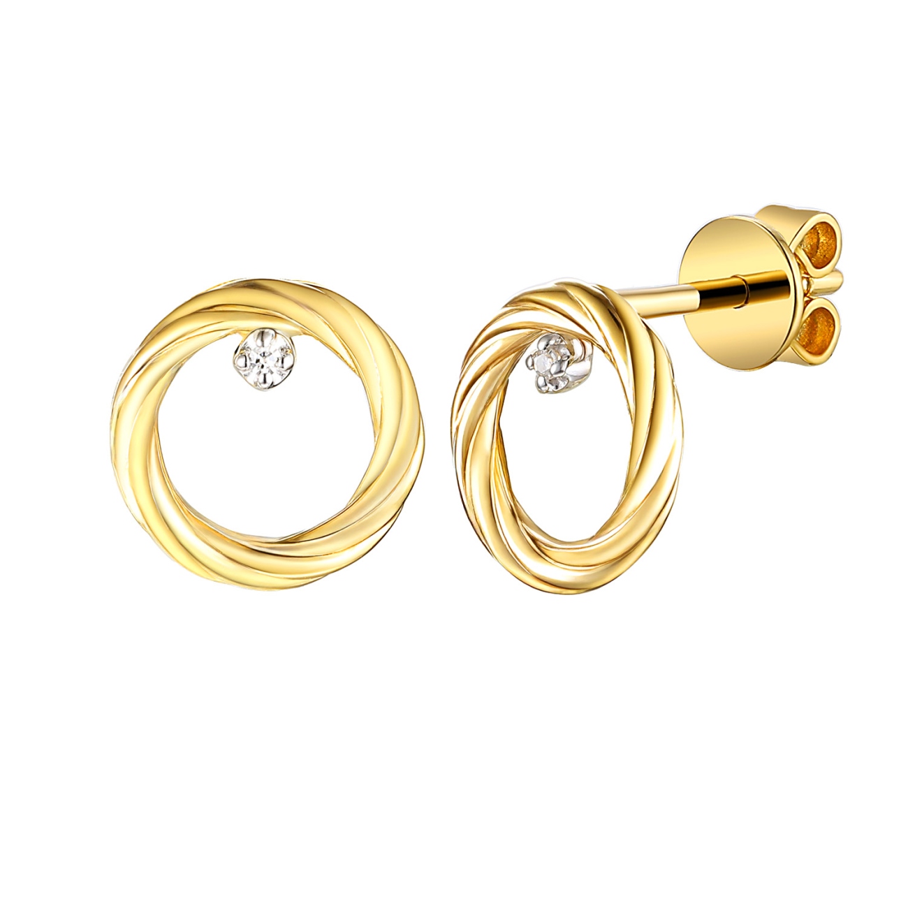 Kolczyki z diamentami (E94813 Y S 0,01ct)