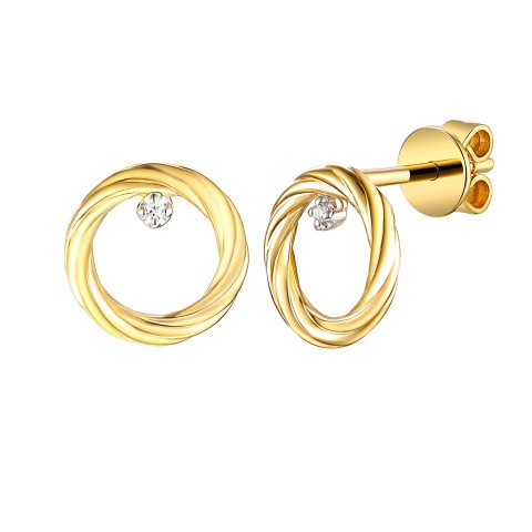 Kolczyki z diamentami (E94813 Y S 0,01ct)