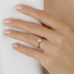 Pierścionek z diamentami laboratoryjnymi (R100580 YW LGD 0,51ct)