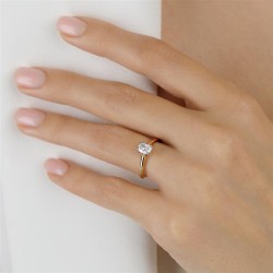 Pierścionek z diamentami laboratoryjnymi (R100580 YW LGD 0,51ct): 10 - zdjęcie: 3