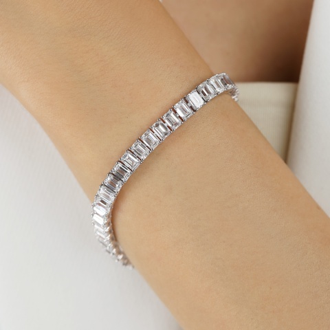 Bransoletka tenisowa z diamentami laboratoryjnymi (B09507 21,4ct W LGD)