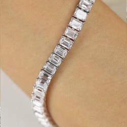 Bransoletka tenisowa z diamentami laboratoryjnymi (B09507 21,4ct W LGD) - zdjęcie: 5