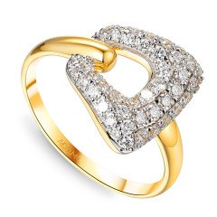 Pierścionek z diamentami laboratoryjnymi (R100409 Y LGD)