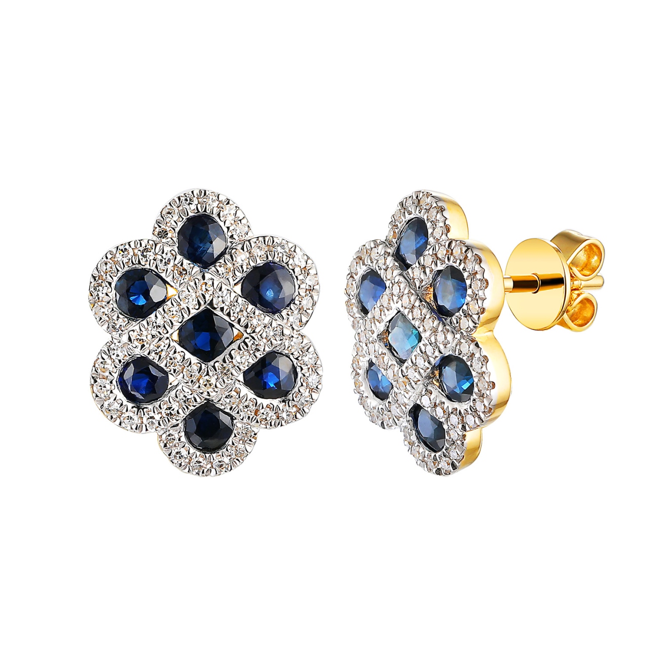 Kolczyki z szafirami i diamentami (E100480 Y S SA)