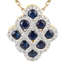 Zawieszka z szafirami i diamentami (P100480 Y SA) - zdjęcie: 2