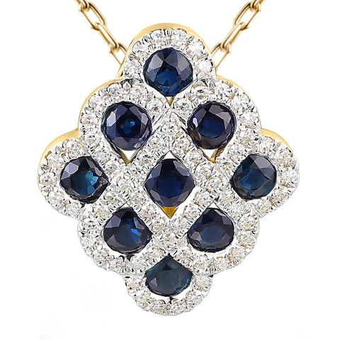 Zawieszka z szafirami i diamentami (P100480 Y SA)