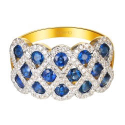 Pierścionek z szafirami i diamentami (R100480 Y SA): 18 - zdjęcie: 4