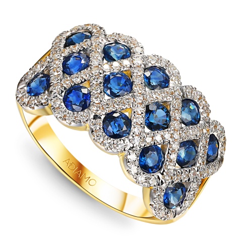 Pierścionek z szafirami i diamentami (R100480 Y SA)