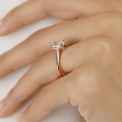 Pierścionek z diamentami laboratoryjnymi (R100580 YW LGD 1,01ct): 10 - zdjęcie: 6