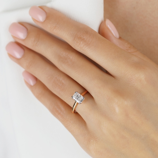 Pierścionek z diamentami laboratoryjnymi (R100580 YW LGD 1,01ct): 10