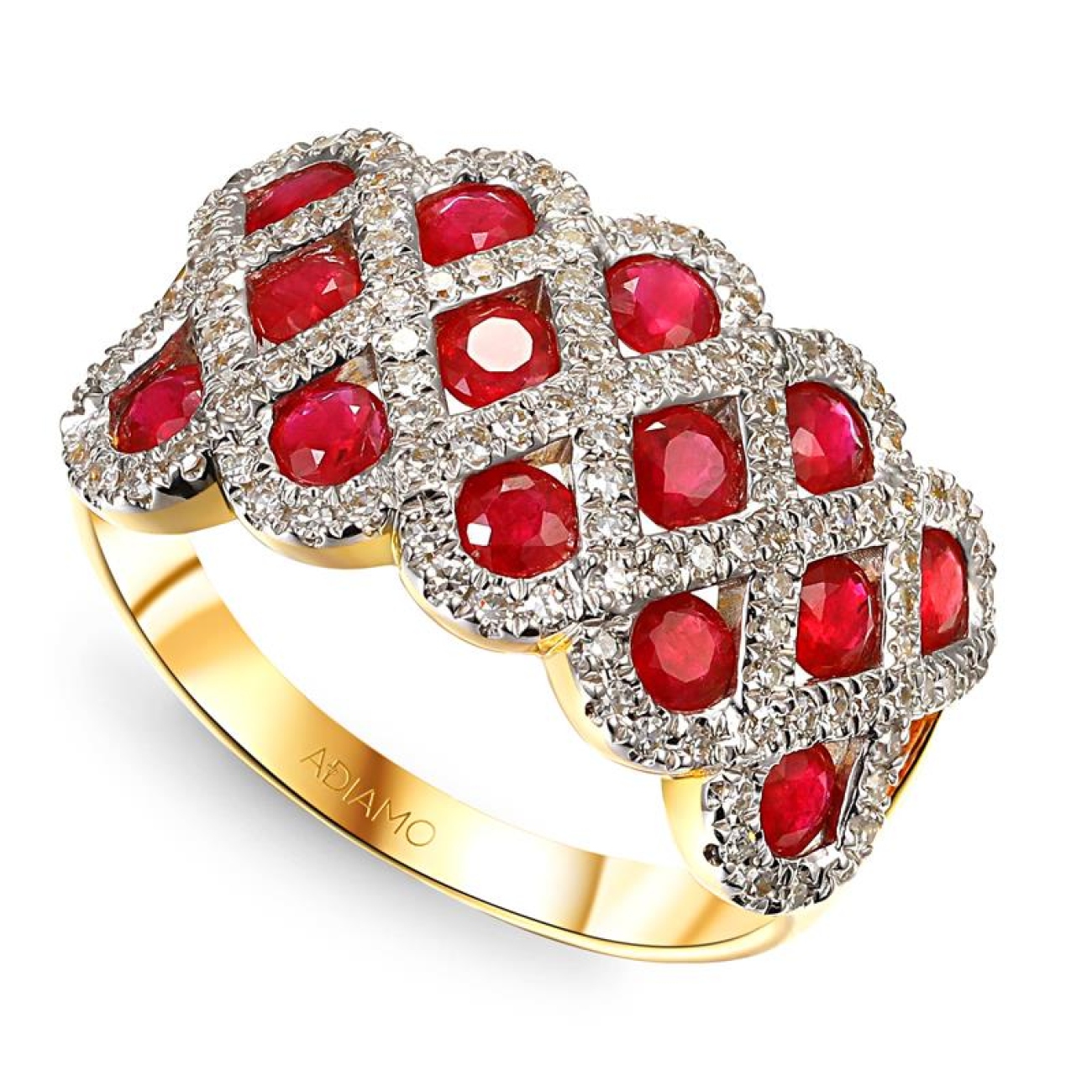 Pierścionek z rubinami i diamentami (R100480 Y RU): 10