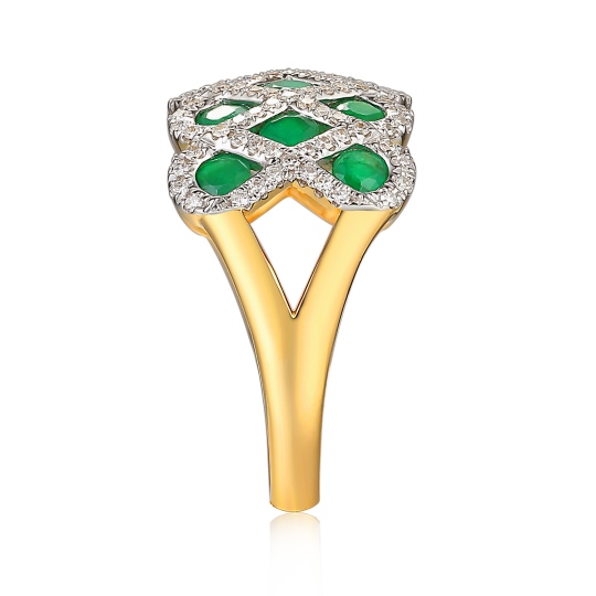 Pierścionek ze szmaragdami i diamentami (R100480 Y EM): 16