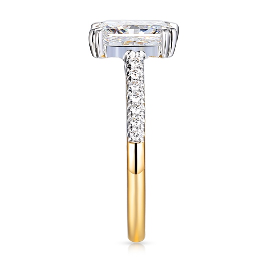 Pierścionek z diamentami laboratoryjnymi (R100598 YW LGD 2,01ct): 14