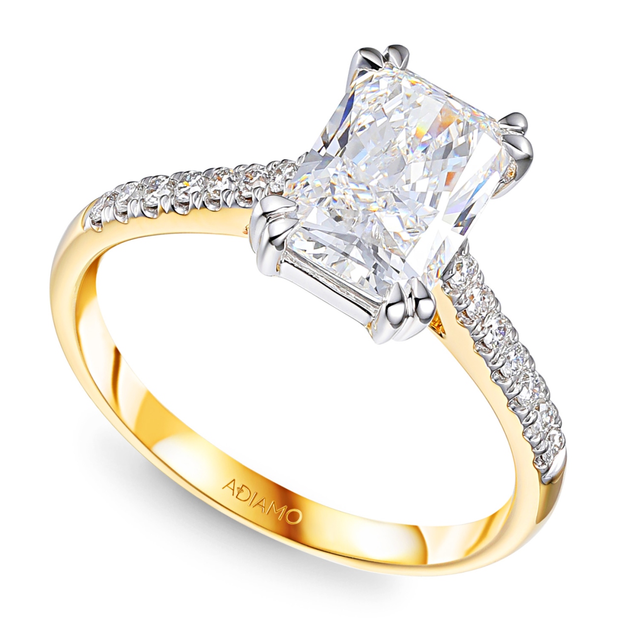 Pierścionek z diamentami laboratoryjnymi (R100598 YW LGD 2,01ct): 14