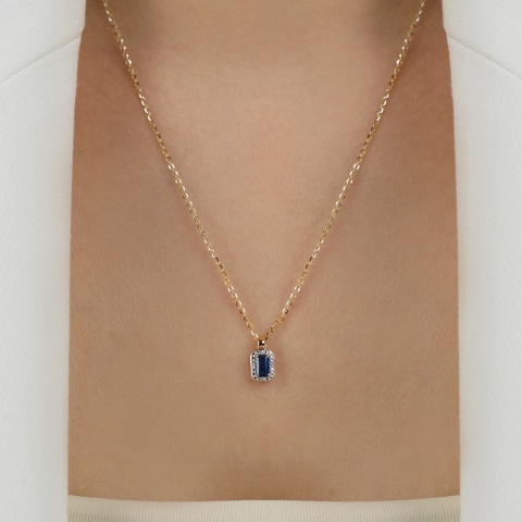 Zawieszka z szafirem i diamentami (P69346 Y SA)