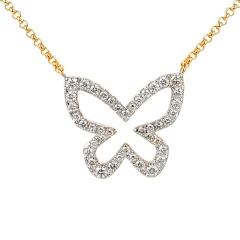 Naszyjnik motyl z diamentami (N12068 Y G)