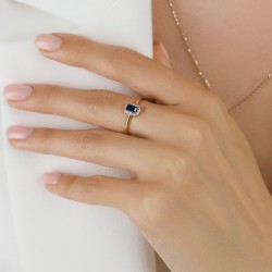 Pierścionek z szafirem i diamentami (R69346 Y SA): 13 - zdjęcie: 3