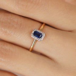 Pierścionek z szafirem i diamentami (R69346 Y SA): 13 - zdjęcie: 6